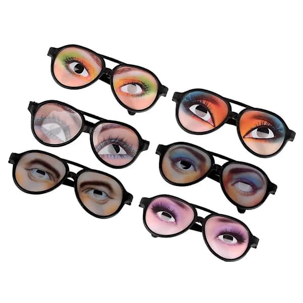 6 Pieces Funny Eyeball Glasses Party Glasses for Kids Adults (Random Pattern)