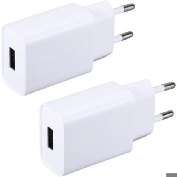 USB Wall Adapter - LUSKYKA® - 2-Pack Charger - 5V/2A Output - Compatible with iPhone and Samsung