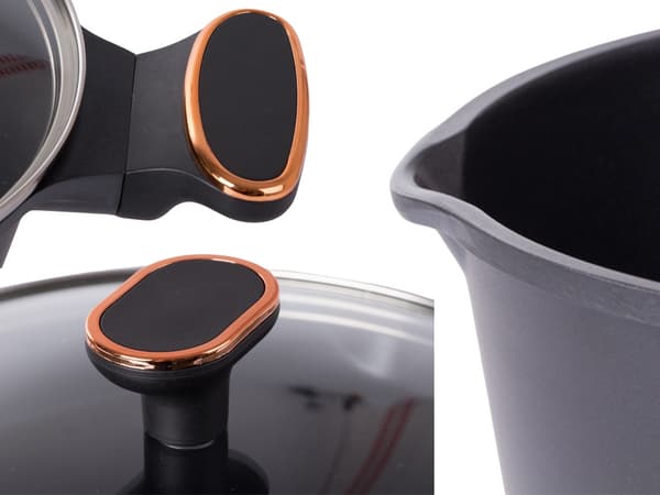 7L Saucepan with Lid - Non-stick Coating - Induction Hob 2900