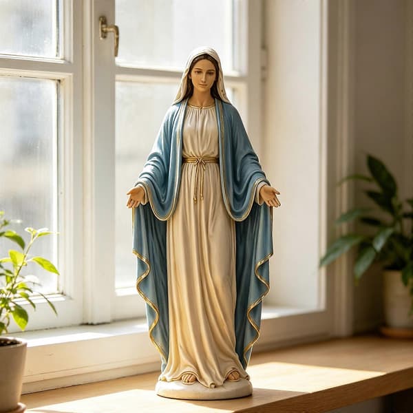 Jungfru Marias staty Katolsk Jungfru Marias staty, Jungfru Marias figurprydnad för heminredning Religiös present