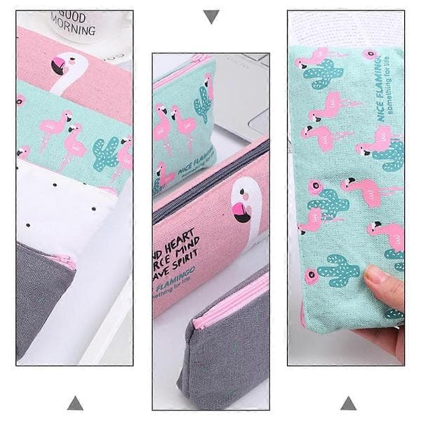 Flamingo Penalhus Canvas Penalhus 3 stk 20x8x4 cm