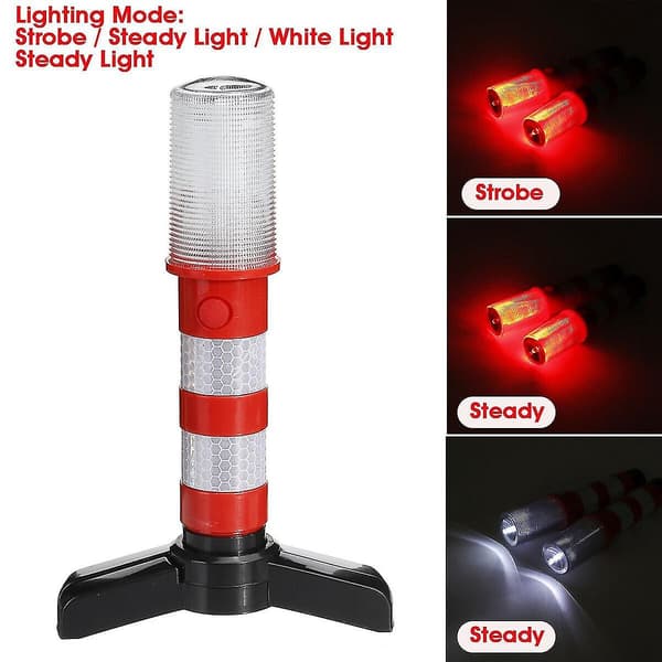 2 stk. LED Advarselslys Vejside Beacon Sikkerhedsblink