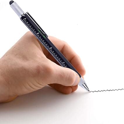 1 stk. 6 i 1 metal multiverktøjspen sort pen penna