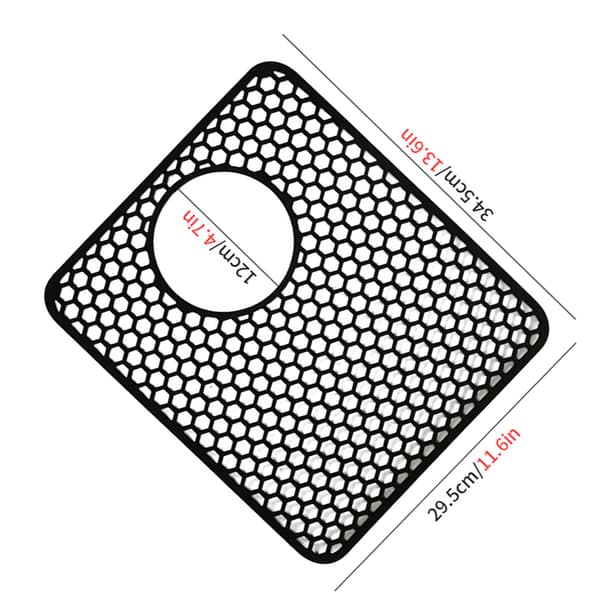 Sink Mat with Honeycomb Pattern and Side Drainage - Black 227