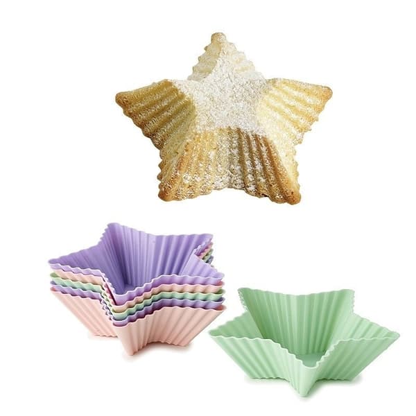 Silikoniset muffinssivuoat, tähdet, 5 kpl:n pakkaus multifärg multicolor