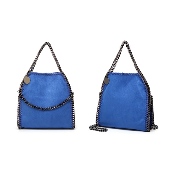 Ketjulaukku, keskikokoinen olkalaukku, naisten cross-body-laukku, sininen blue
