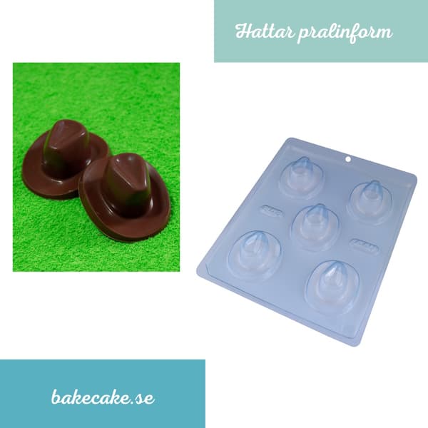 Pralinform Hatt Sjokoladeform - Cowboy - BWB 440 Transparent transparent