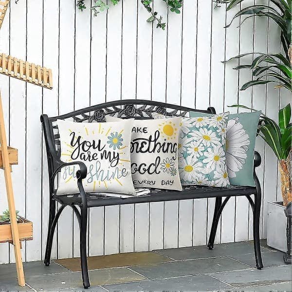 Sommerpudebetræk 45x45 cm Sæt med 4 Bondegård Pyntepuder Sofa Hjem Udendørs Pudebetræk Sommer