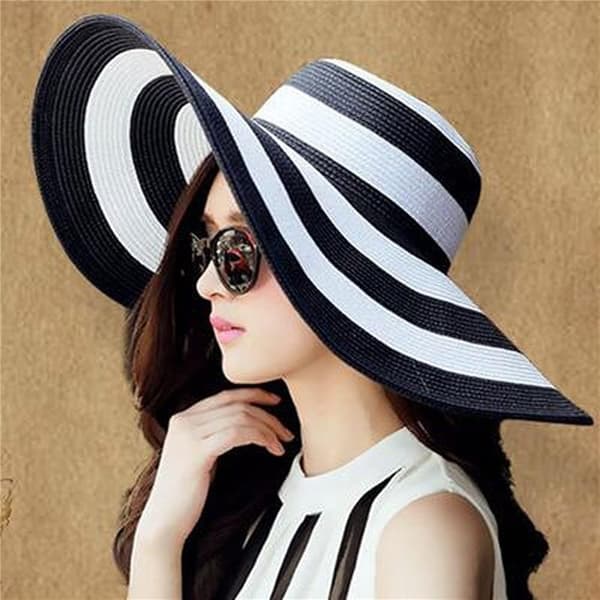 Sommerhatte til kvinder, foldbare ventilationshatte, solhatte, strandhat, vindtov, fast justering, solbeskyttelsessæt