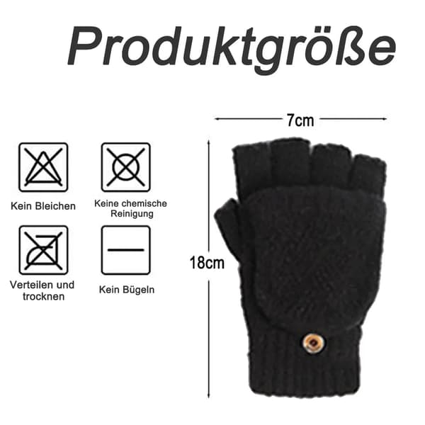 1 par halvfingerhandskar enfärgade varma vinterhandskar för män och kvinnor