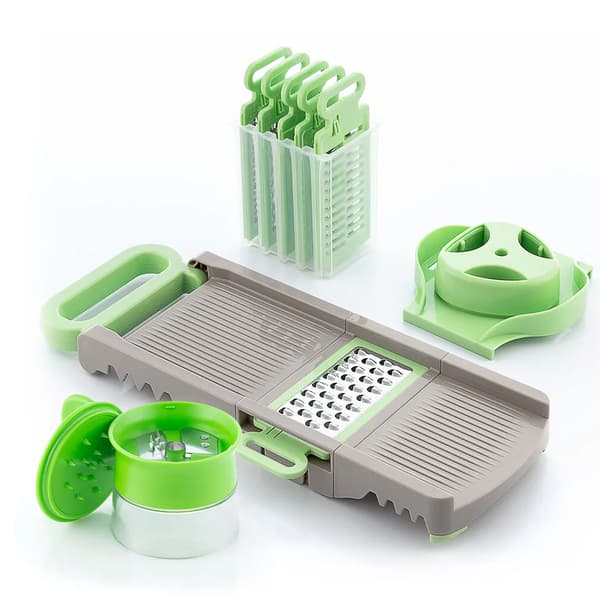 6-i-1 grønnsakskutter / spiralizer og mandolin / rivjern med s