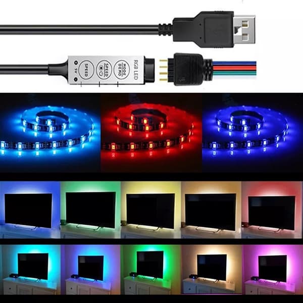 Smart RGB LED-stripe med justerbar lysstyrke, 4W, 2m