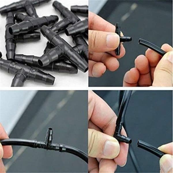 100 kpl väkäliittimiä tippukasteluun, 4/7 mm universaali T-letkuliitin