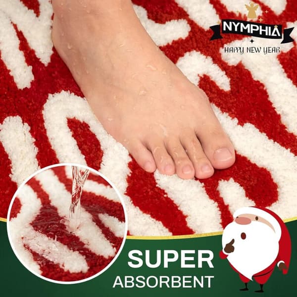 Myk Rød Baderomsmatte, Sklisikker Mikrofiber, Maskinvaskbar, 20 \"