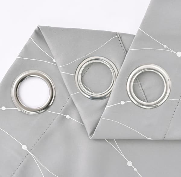 Gray blackout curtains with rings 100x200 cm wavy pattern textured for bedroom living room one panel
