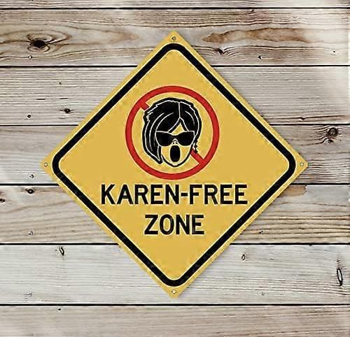 Karen Free Zone 30.5 x 30.5 cm Funny Tin Sign
