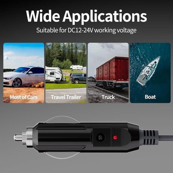 Starlink Mini DC-strømkabel 12V-24V lader, 3m – vanntett, plug-and-play biladapter