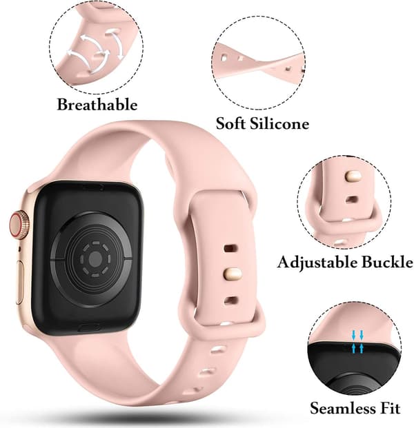 Rosa 2-pakning Apple Watch-reim 38mm 40mm 41mm