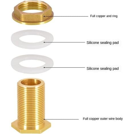 1/2\" Messing vanntank slangekobling 2 stk 4,2 cm innløp vanntilkobling regntønne kran