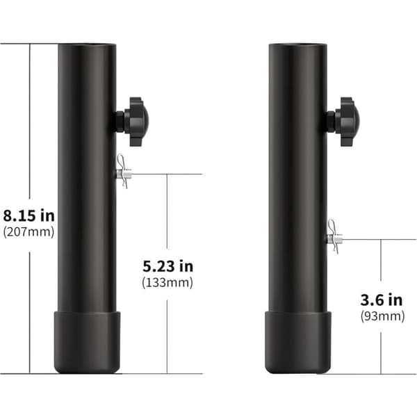 Set med 4 bordsbensförlängningar för fällbara bord och raka ben, justerbar höjd 19,8 cm