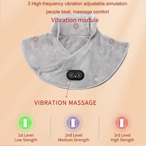 Massage Pillow, Shawl Blanket, Heated Neck and Shoulder Massage Pillow, Heated Massage Pillow, 3 Temperature and Massage Settings, Automatic Shut-off