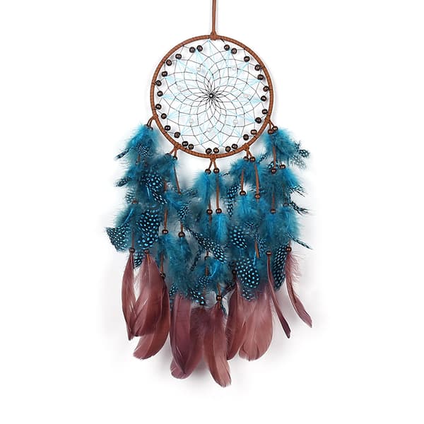 Retro Dark Blue Dream Catcher Feather Pendant Wind Chime Home Decor