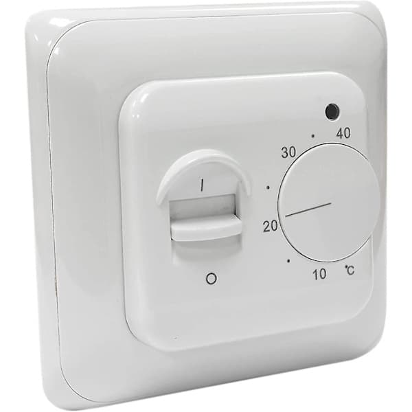 Manuell golvvärmetermostat 220v 16a, elektrisk golvvärmeregulator mekanisk rumstermostat med golvsensorprob 1st