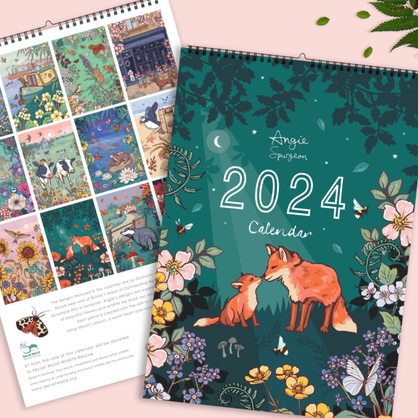 2024 luonnon ja villieläintaide seinäkalenteri 2024 ripustettava kuukausittainen seinä Luova luonto Eläimet mielenkiintoinen Ca