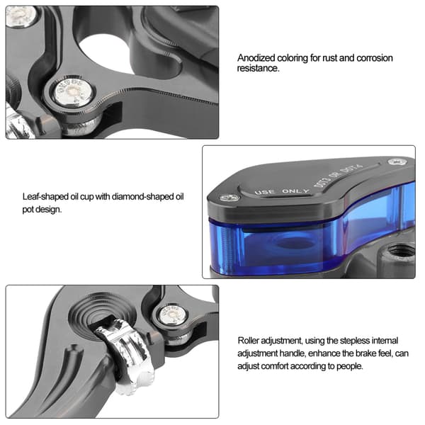22 mm Universal Motorcykel CNC Rullejustering Hydraulisk Bremsepumpe Titanium