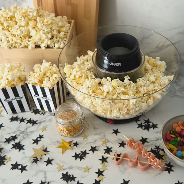 Hot Air Popcorn Machine with Removable Bowl, 900W, Black 1200