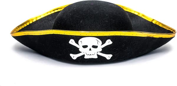Trekantet pirathatt - Trefarget piratkostyme tilbehørshatt - 1 stk