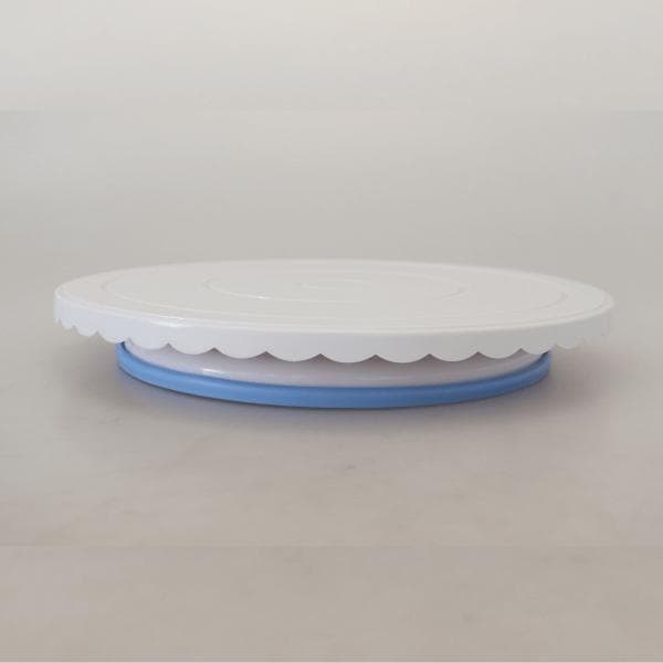 Dekorasjonsfat Kakefat Roterende Svingbart Fat 28cm H4cm Vit white