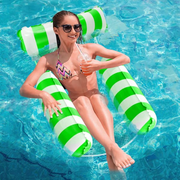 Pool Float Vattenhängmatta, Simbassäng Flytande Stol grön green