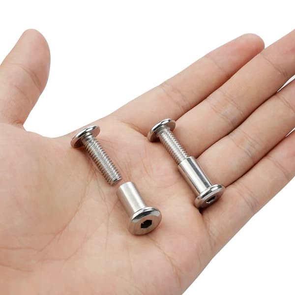 12 stk M6 x 20 mm skrueforbindelser med bolt, unbrakoskruer, flat hode-forbindelsesbolt med hylsemutter