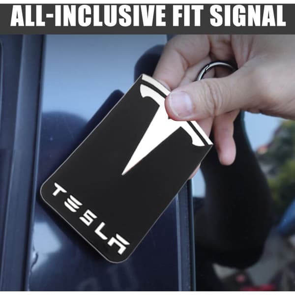 Silikone-nøgleetui til Tesla Model 3/S/X/Y - Kortholder med nøglering - Sort - 10 x 6,6 cm