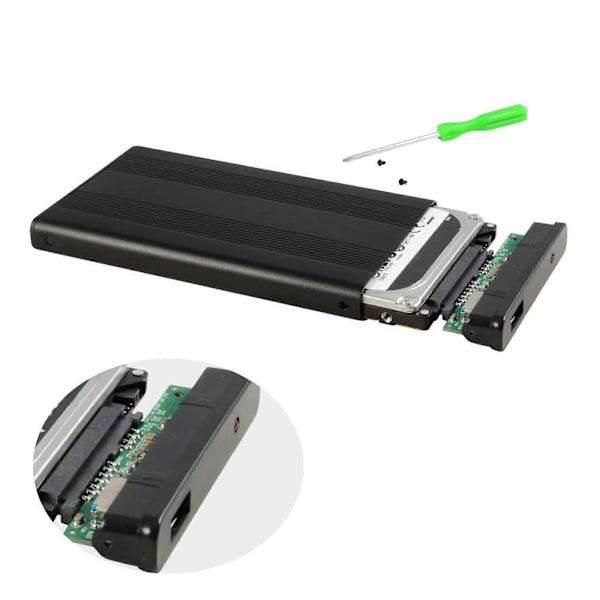 USB 3.0 2.5\" SATA Hårddisk Extern Inhägnad HDD Fodral Tålig Aluminium 12