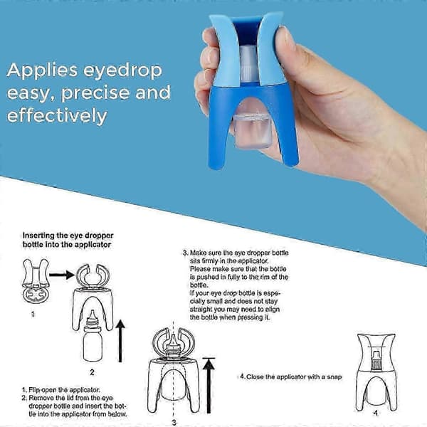 Øyedråpeflaskedispenser, bærbar øyedråpeapplikator, gjenbrukbar øyedråpeguide for seniorer og eldre, flaskeholder for eldre barn