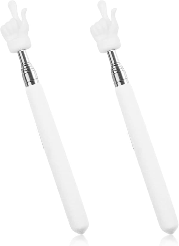 Vita 2-pack teleskopiska pekstavar för lärare-FX-