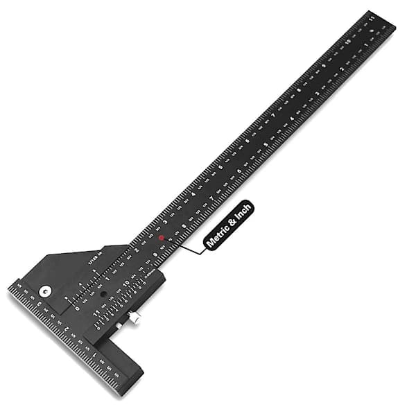 Woodworking Tool T-Ruler Caliper Aluminum Alloy Scribing Ruler Depth Gauge T-Angle Scribing Tool
