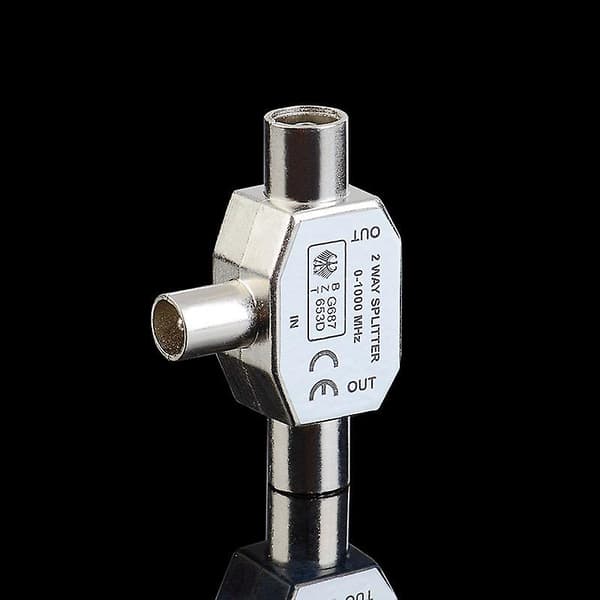TV-antenne Koaksialsplitter, Metalhus, 1 Han til 2 Hun-adapterstik Kobling 4 stk.