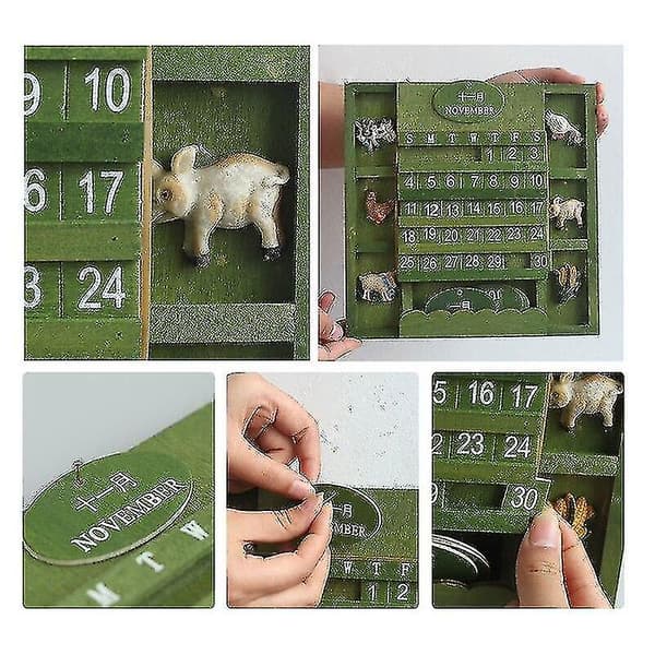 Trädekorativ kalender Trä Heminredning Present Special