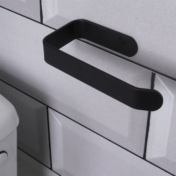 Tyylikäs musta wc-paperiteline asennustarvikkeilla