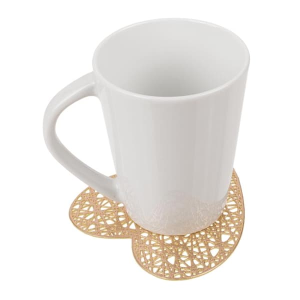 Glassbrikker Hjerte / Underlegg til Glass - 4-Pakning Silver silver
