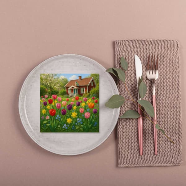 Servietter Tulpanhage 33x33 cm 20-pakning multifärg multicolor