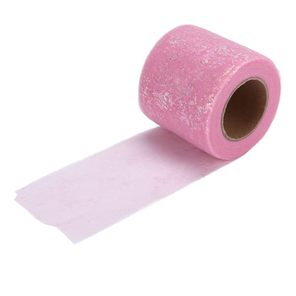 Tyullstoff DIY Håndverk Slitasjebestandighet Symfoni Polyester Lett Bærbare Tyullruller 6cm Lys Rosa