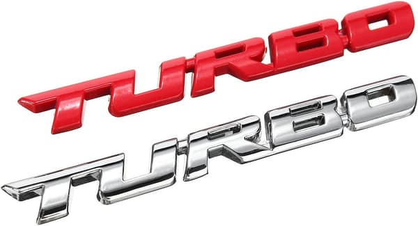 (Sort) Turbo 3D-metallemblem til bil, bogstavmærkater, emblem til bagklap