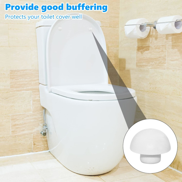 (Vit) Toilet WC-sæde Buffer Sæt Toilet Sædebuffer Støj Dæmper