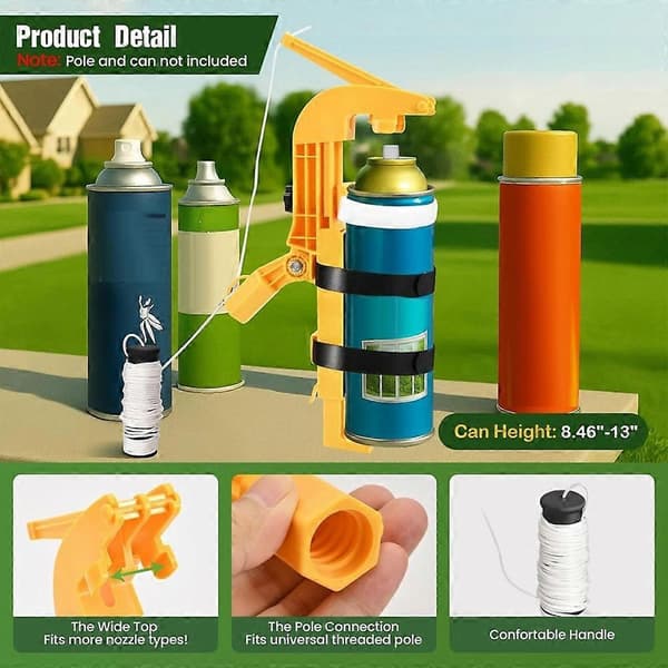 Spray Can Extension Pole Adapter, Adjustable Spray Bracket Adapter for Long-Range Wasp and Bee Sprays, Spray Paint Orange Orange