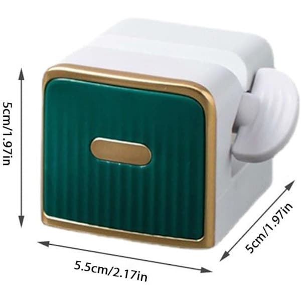 Toothpaste Dispenser for Shower, Space-Saving Toothpaste Squeezer, Rotating Holder for Bedrooms and Apartments, Green