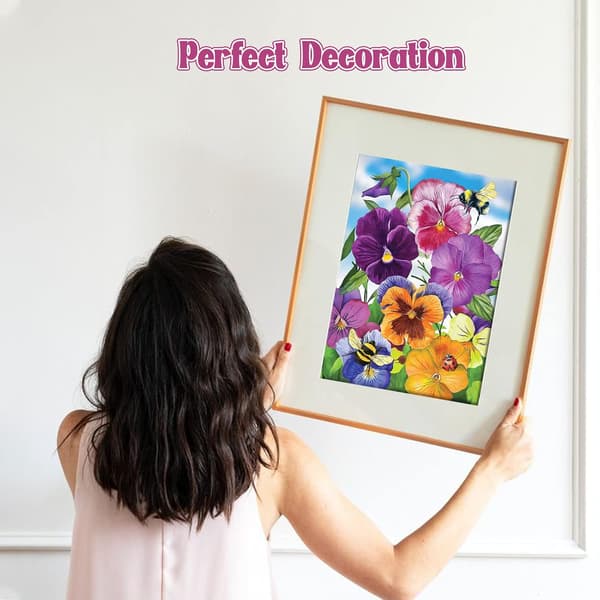 5D blomster diamantmaleri sæt bi, DIY fuld diamant blomst